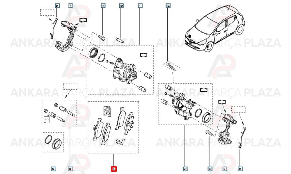 Ön Fren Balatası Renault : Latitude