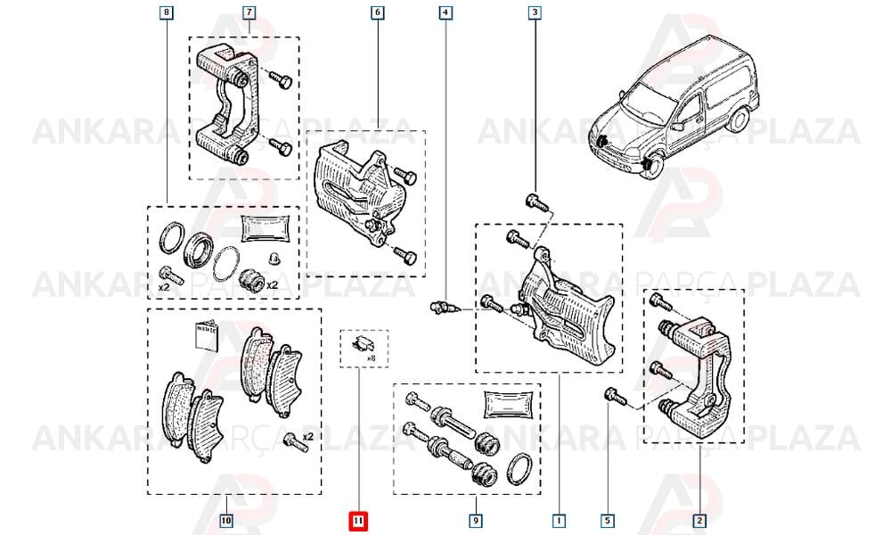 Kangoo Megane 2 Fren Balatasi Tutucusu Sekman 410606463R
