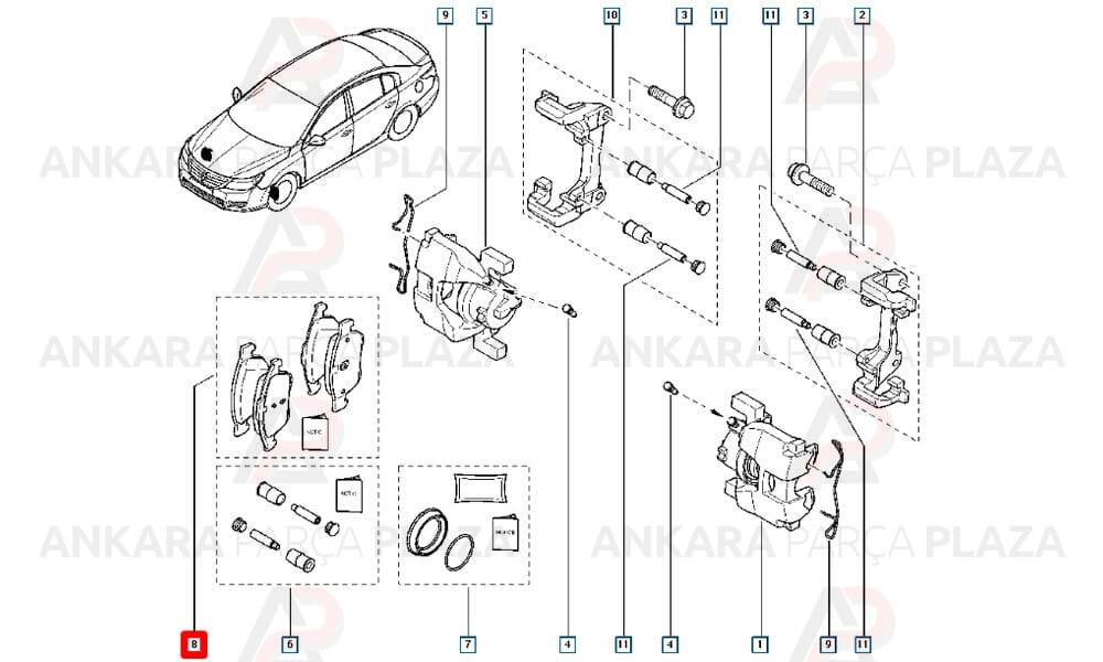 Ön Fren Balatası Renault : Laguna 3, Latitude