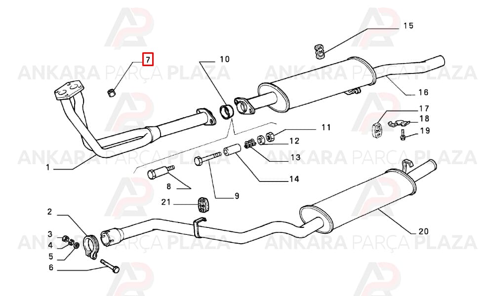 Tofaş Doğan Şahin Kartal Renault 12 Egsoz Manifold Somunu Sarı Mtj