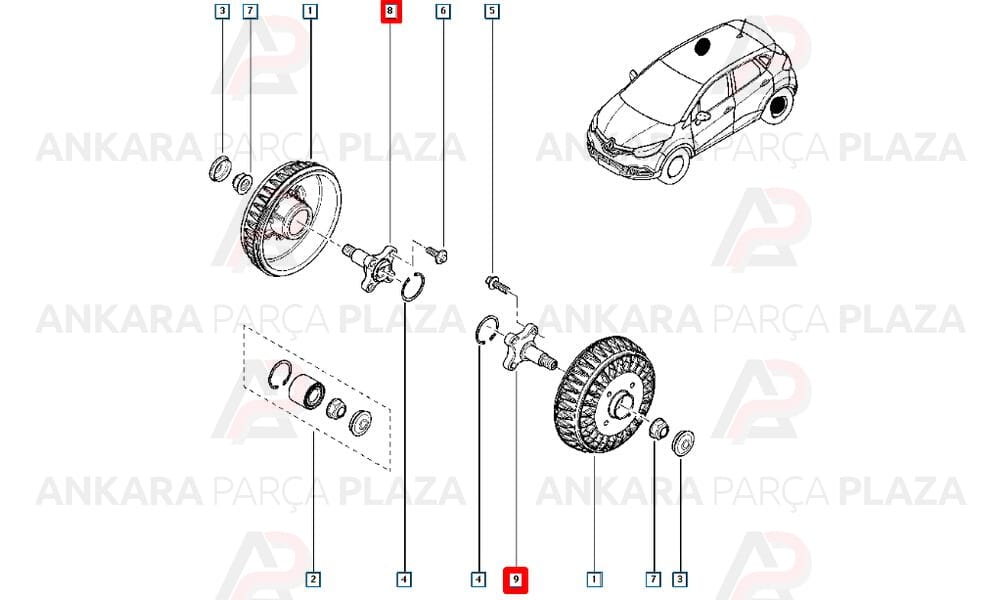 Captur, Clio 4 Torsiyon Mili Taşiyici Sağ Orijinal 430428373R