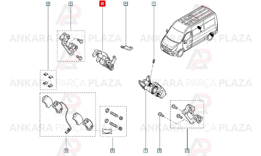 Master 3 Arka Fren Kaliperi Sağ Tek Teker Motortec