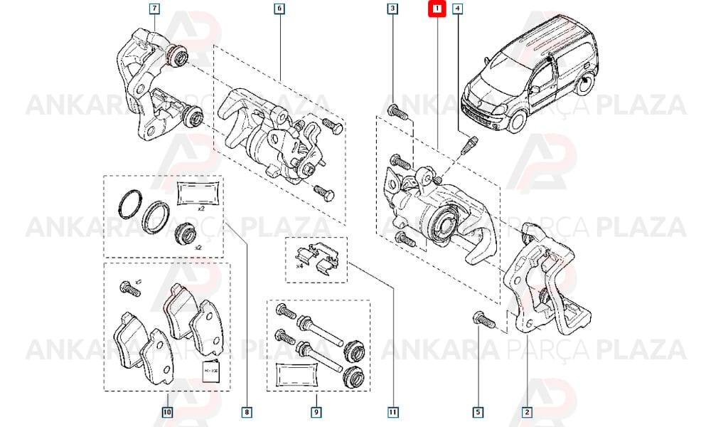Kangoo 3 Fren Silindiri Arka Sol 440118627R