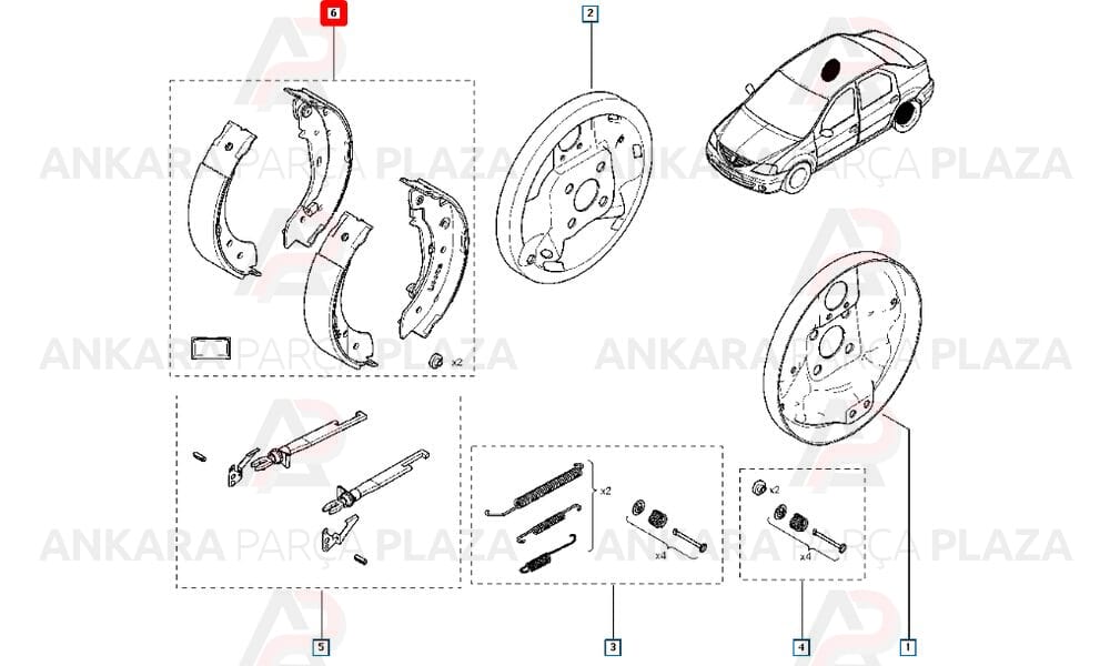 Laguna 1, Clio 2, Twingo, Logan, Sandero Arka Fren Balatası Orijinal 440601749R