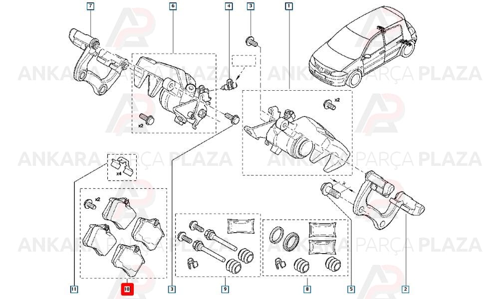 Scenic 1, 2, 3, Megane 1, 2, 3, 4, Fluence Arka Fren Balatası Valeo