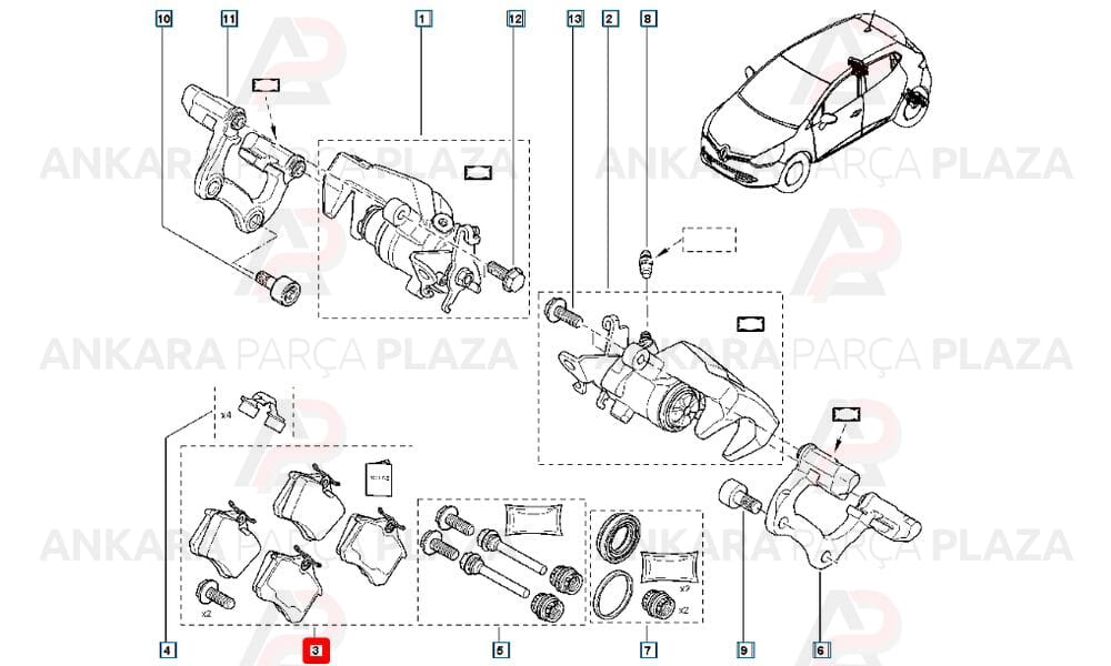 Scenic 1, 2, 3, Megane 1, 2, 3, 4, Fluence Arka Fren Balatası İkaz Kablolu Bosch