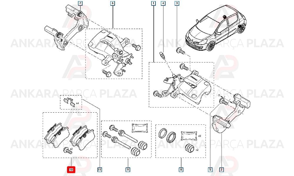 Modüs, Megane 1 - 2, Clio 3, Fluence Arka Fren Balatası Valeo