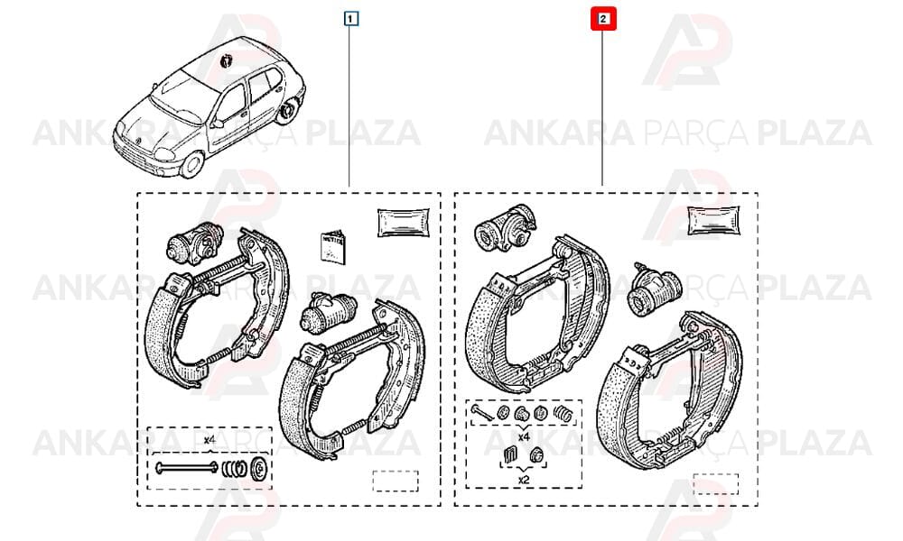 Clio 4 Arka Fren Tamir Takımı Orijinal 440A05169R
