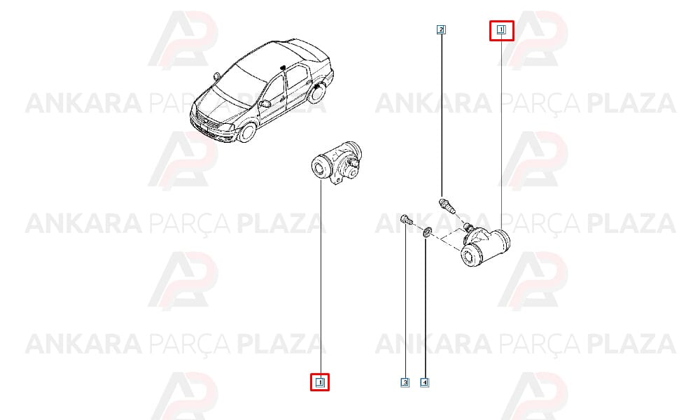 Dacia, Logan, Clio 2 Arka Fren Merkezi Bosch
