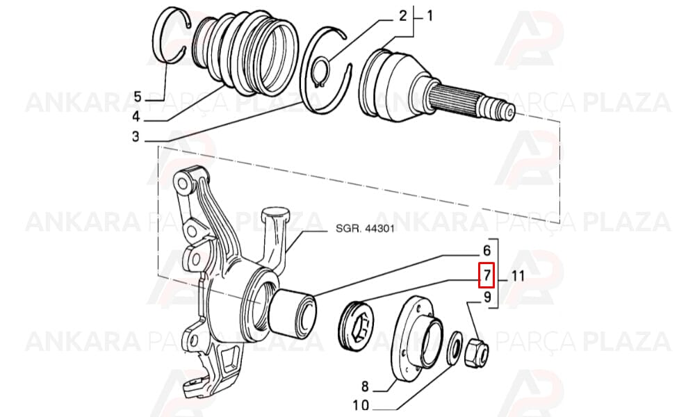 Fiat Uno Ön Aks Somunu Keçeli İç Dekar