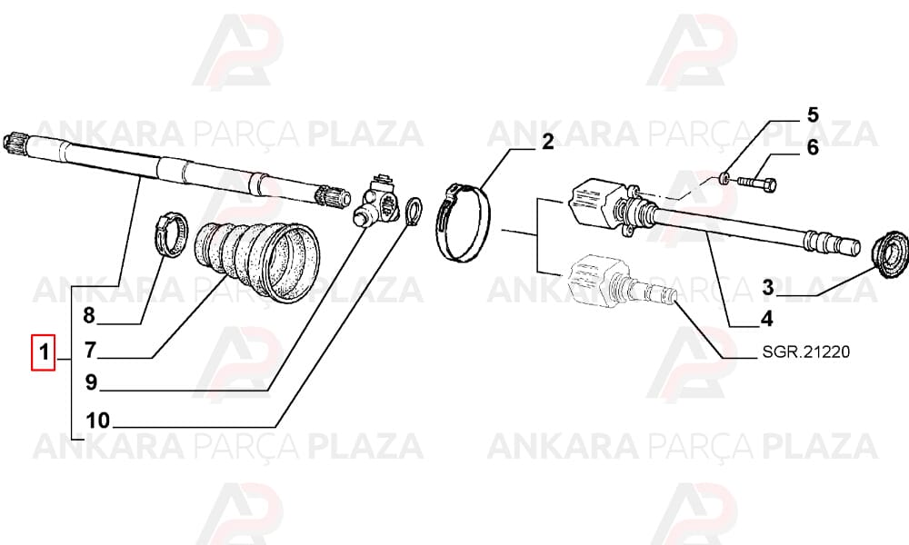 Ön Aks Komple Sol Doblo 1,3 Multijet Doblo 1,9 Jtd 2005 >Albea 1,3Jtd Ölçü : 24X25X51X611