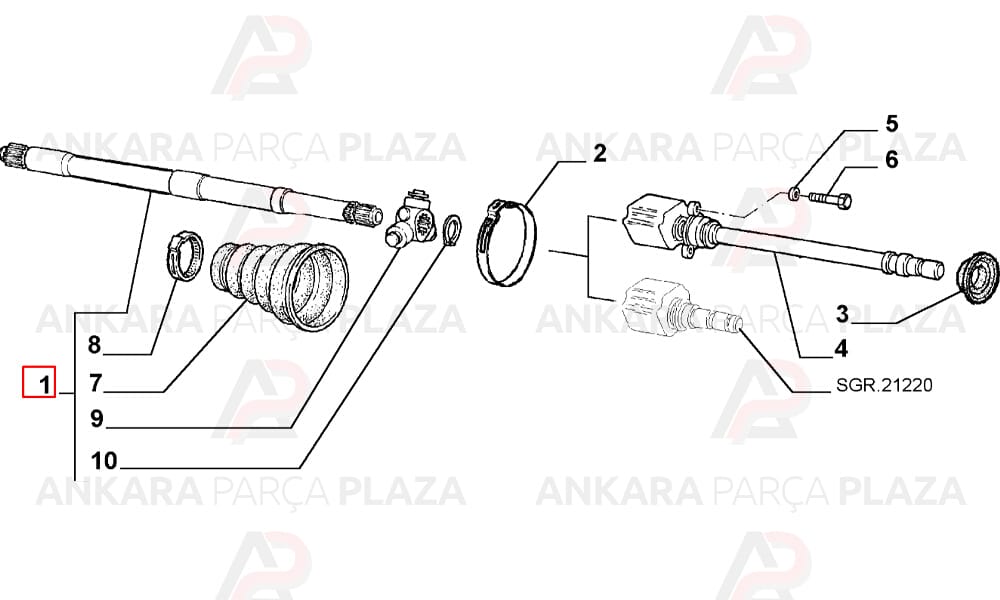 Ön Aks Komple Sağ Doblo 1,3 Multijet Doblo 1,9 Jtd 2005 > Albea 1,3Jtd Ölçü : 25X24X 51X928