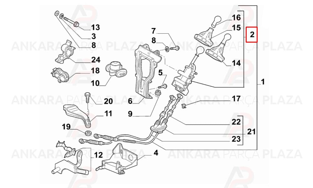 Doblo 1.3 - 1.9 Vites Kolu Kumandası 2001 - 2009 Atik