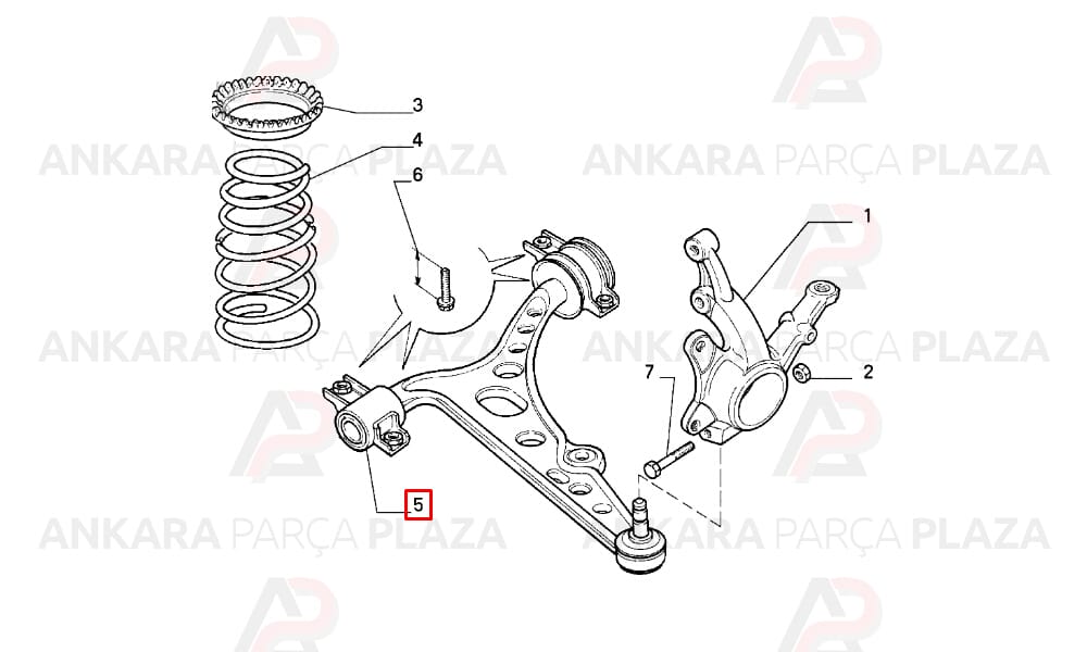Tipo 93 - 00 Ön Alt Tabla Sağ Rotilli Salıncak 15Mm 46407373