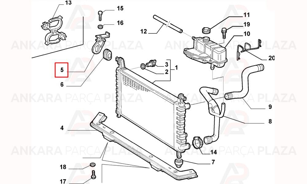 Radyatör Ayağı Bağlantı Braketi Takım Palio 1.3Jtd