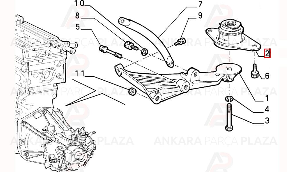 Şanzıman Takozu Arka Fiat : Brava, Bravo, Marea 1.8 16V