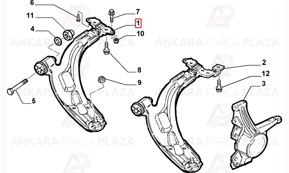 Albea 02 - 05 Ön Alt Tabla Sol Rotilli Salıncak 46454595