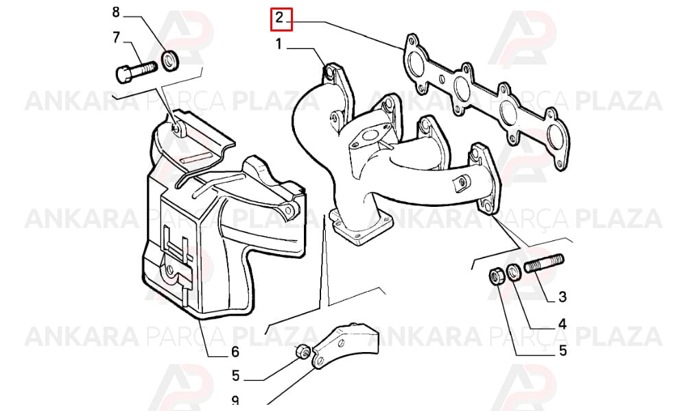 Doblo Punto Strada 1.9Jtd Egzoz Manifold Contası Çelik Royal