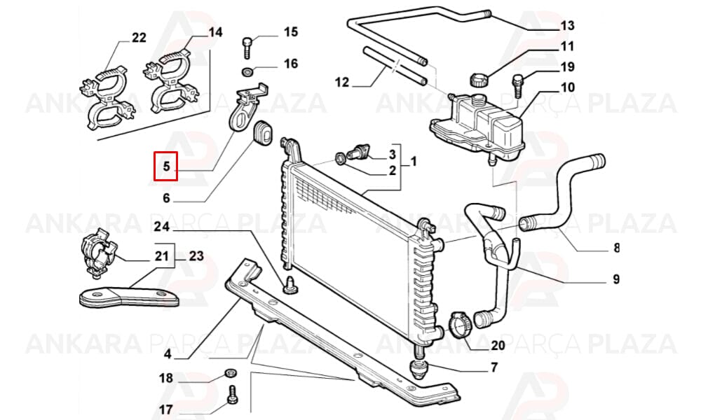 Radyatör Ayağı Bağlantı Braketi Takım Palio 1.2