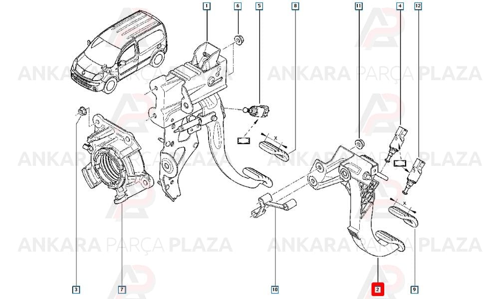 Kangoo 3 Debriyaj Pedalı 465037304R