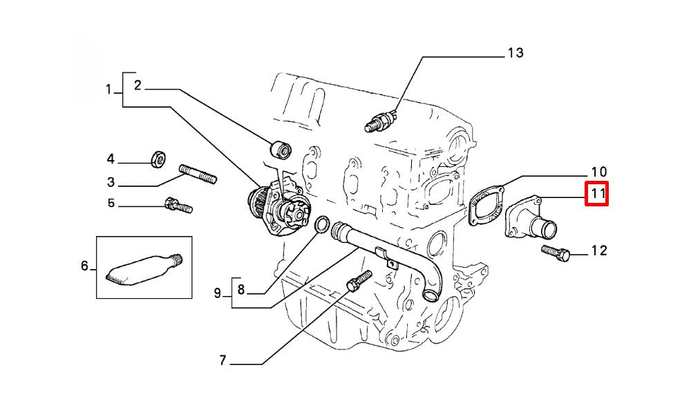 Doblo Albea Palio Stilo Punto Strada Marea 1.2 16 1.4 16V Termostat 87C Vernet