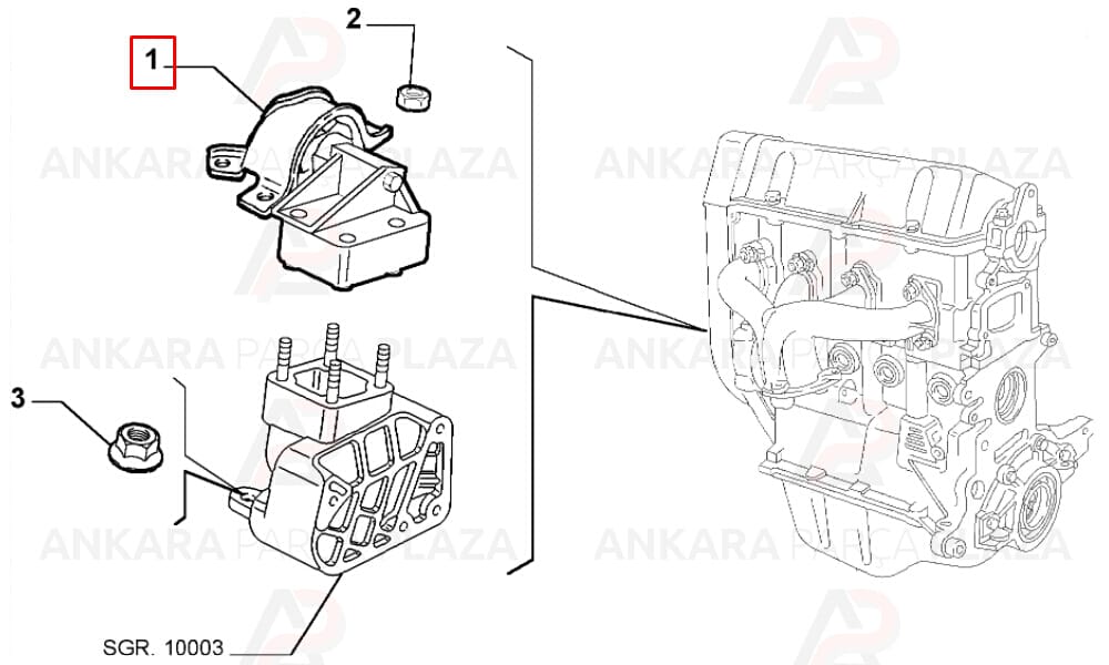 Motor Takozu Otomatik Vites Punto 1.2 60Hp/1.2 16V 80Hp/1.8 130Hp