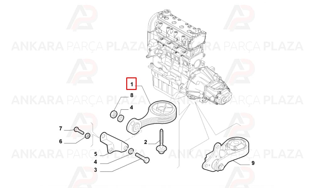 Şanzıman Takozu Fiat Punto İdea 1,2 1,4
