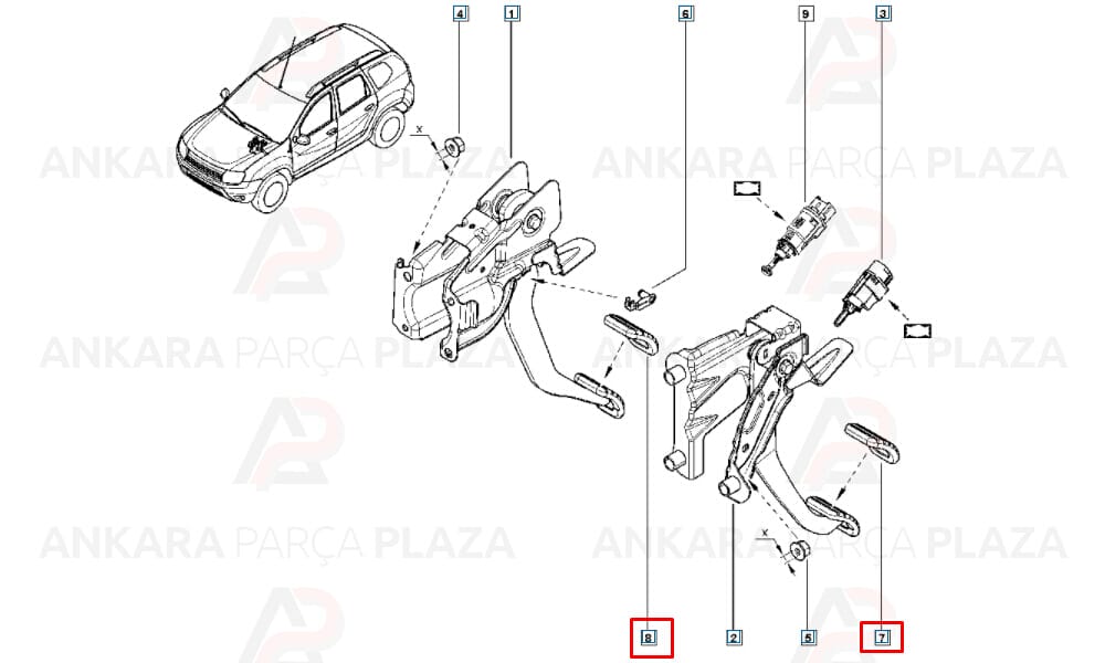 Clio 4 Captur Duster Dokker Lodgy Logan Sandero Fren Debriyaj Pedal Lastiği Mtj