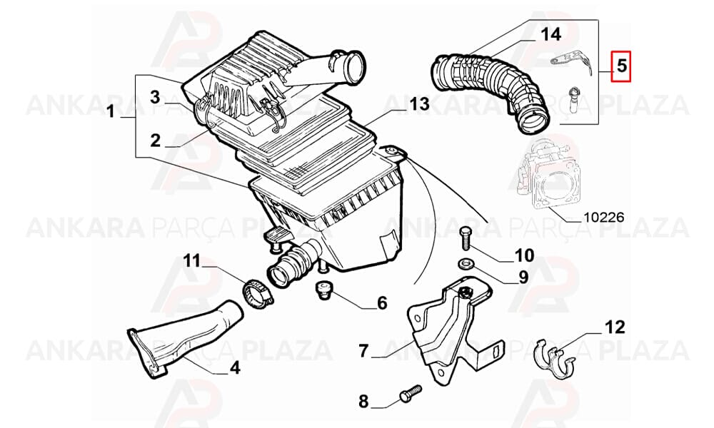 Hava Filtre Körüğü Fiat : Palio, Albea 1.6 16V 98-02