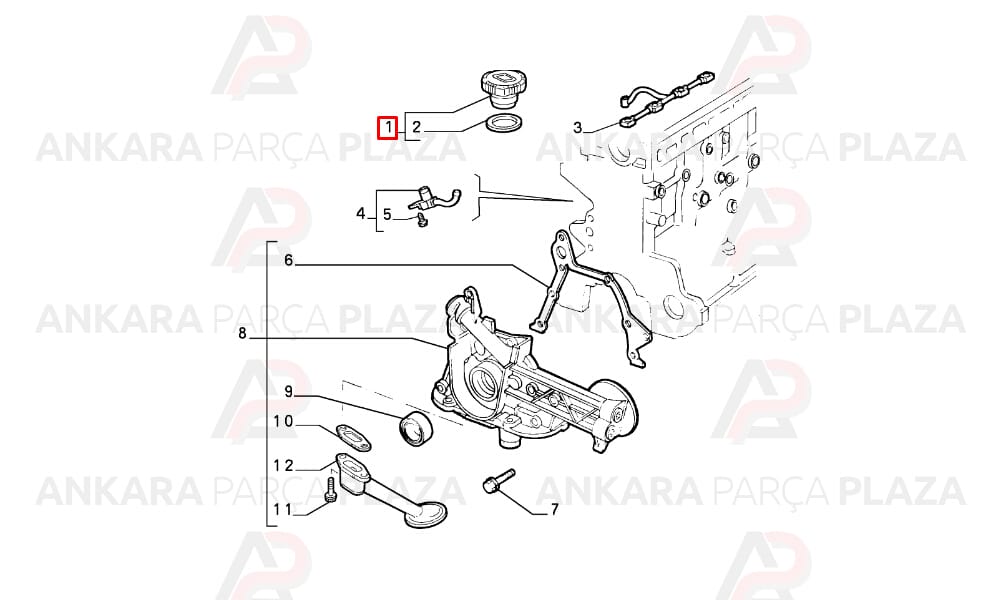 Fiat Stilo 03 - 06 Motor Yağ Kapağı 1.9Cc Dizel 46548444