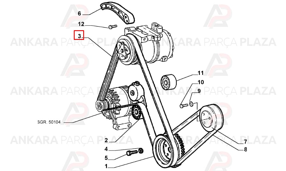 Fiat Albea, Palio, Siena, Strada Alternatör V Kayışı 5Pk1193 Gates
