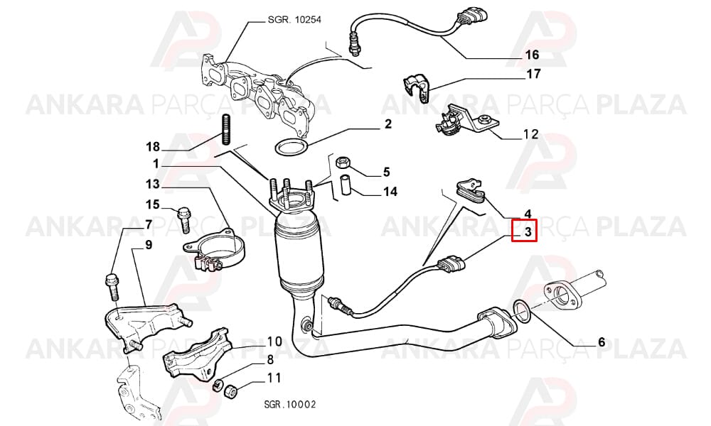 Oksijen Lambda Sensörü Alfa 145 1.4Ie 146 1.6Ie 16V