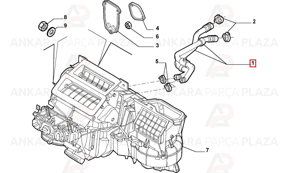 Kalorifer Hortumu Fiat : Doblo 1.9D