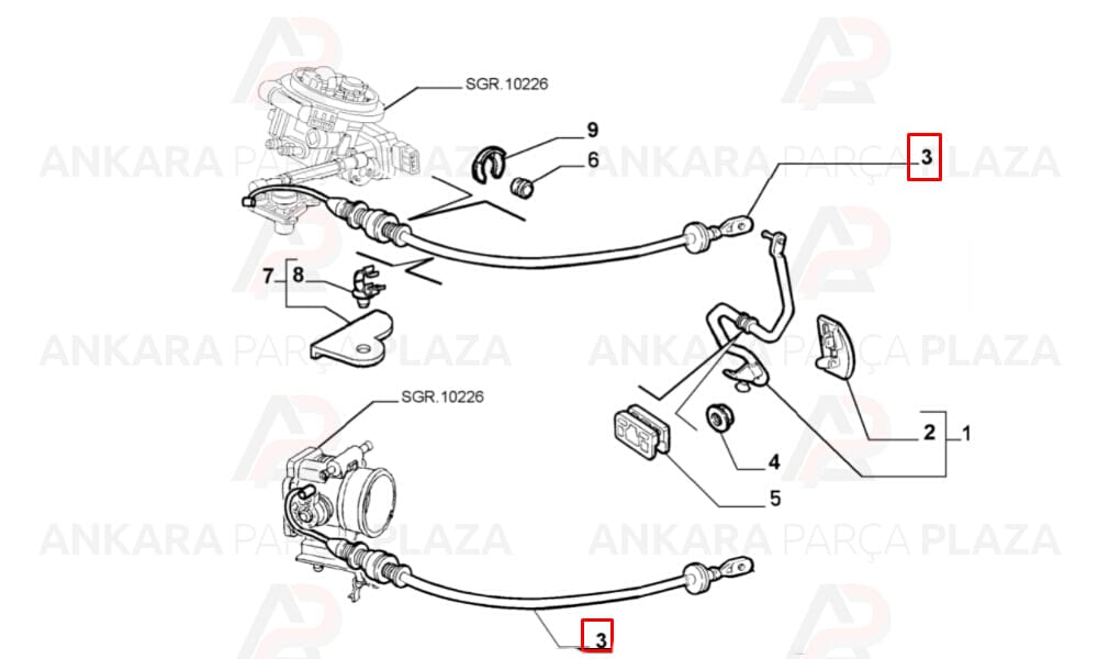 Fiat Palio Siena Vk. Gaz Teli Cavo