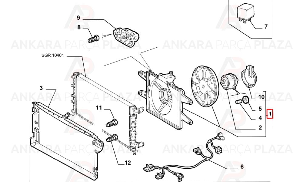Doblo 1.9 Dizel Radyatör Klima Fan Motoru Davlumbazlı Seger
