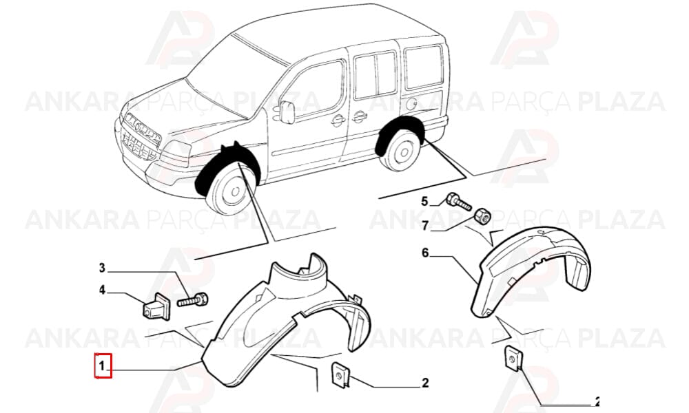 Doblo 1 Ön Çamurluk Davlumbazı Sol 2001 - 2005 Arası Sodsan