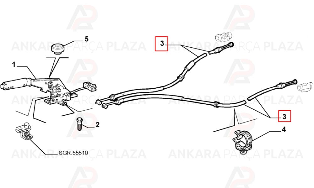 Punto Kampana Fren 1456/1225Mm El Fren Teli Arka Sağ Veya Sol Cavo