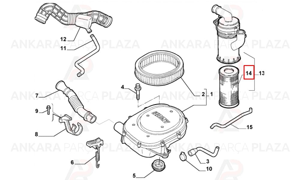 Hava Filtresi Doblo 1.6 16V 1.9D 1.9Jtd 01