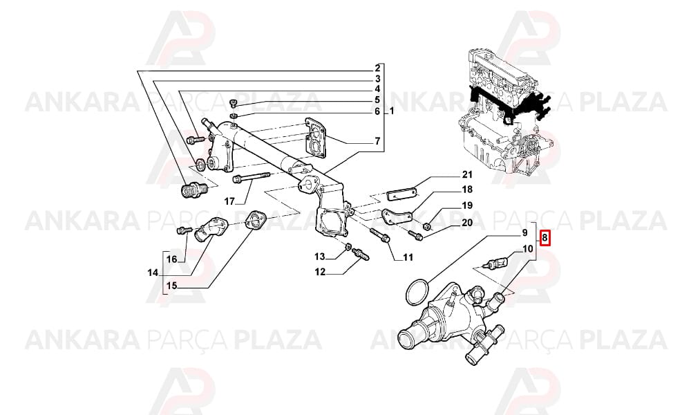 Doblo 1.9D Termostat 88C Contalı Vernet