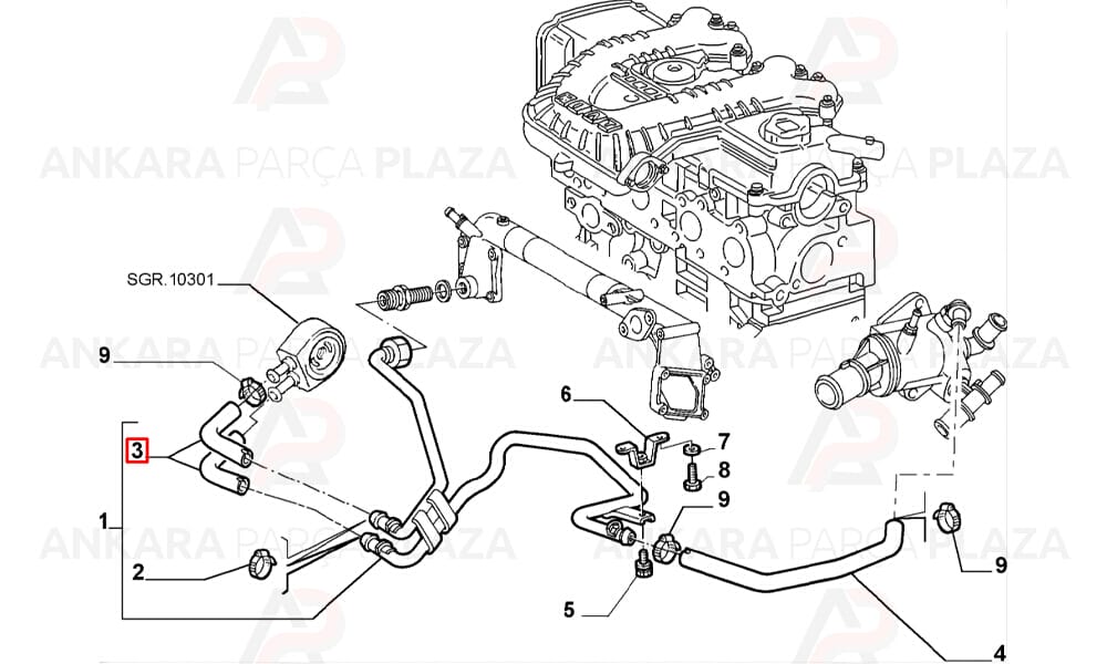 Su Pompa Hortumu Fiat : Doblo 1.9D - 1.9Jtd