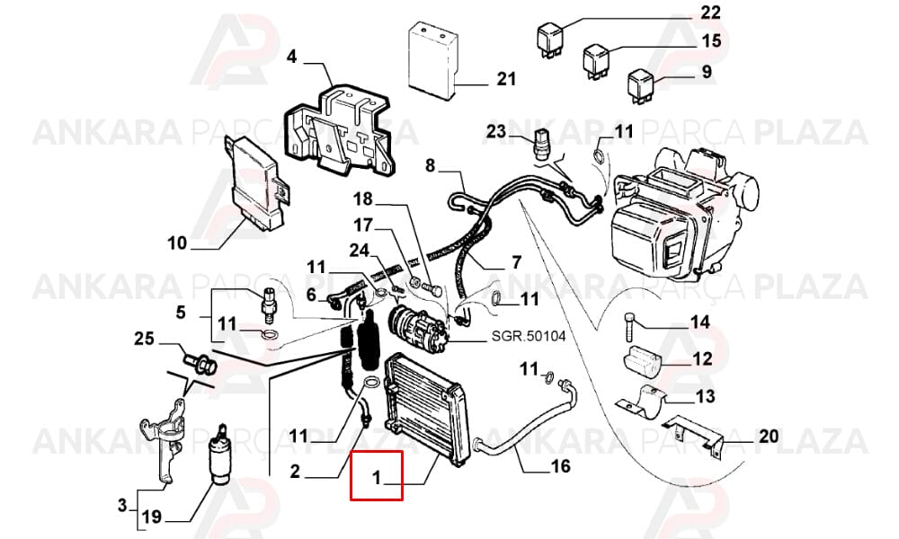 Klima Radyatörü Kondenser 1 Sıra Alüminyum Sistem 490X350X21 Fiat Palio 1.4 1.6