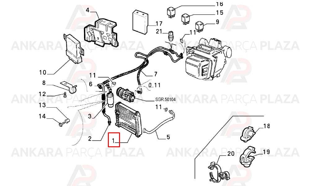 Klima Radyatörü Kondenser 1 Sıra Alüminyum Sistem 448X355X16 Fiat Palio 1.2