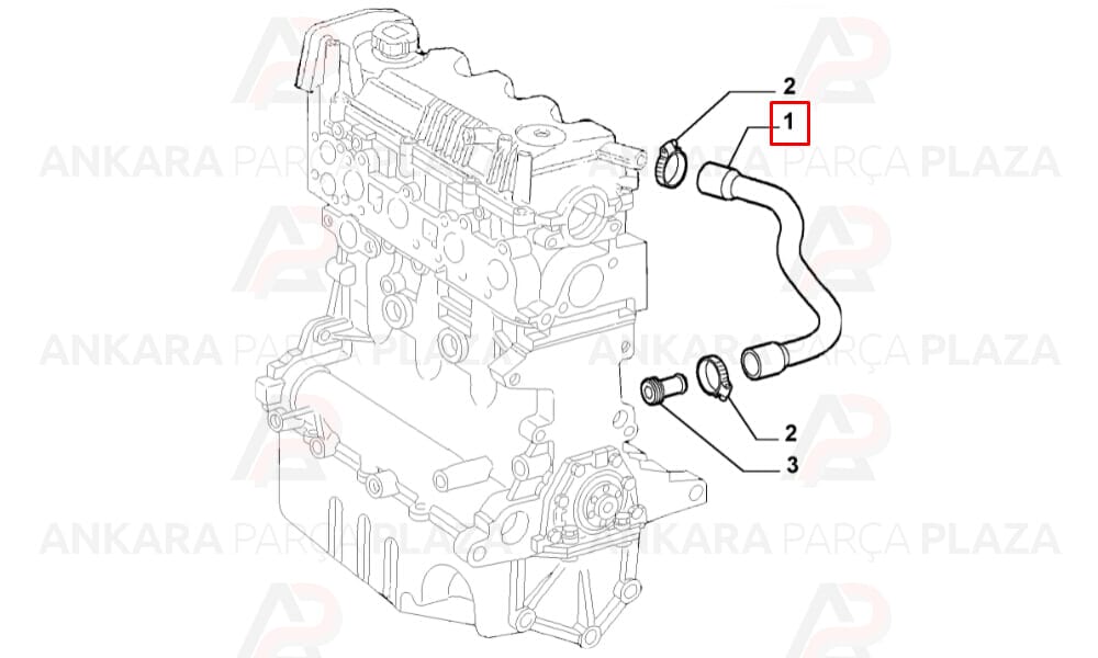 Motor Havalandırma Hortumu Doblo 1.9D - 1,9Jtd