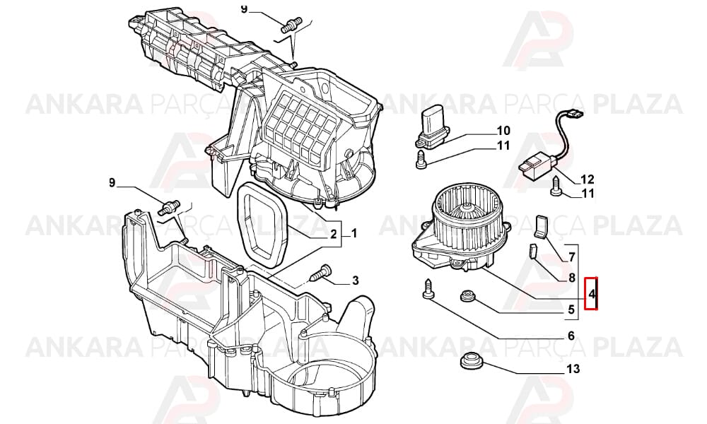 Kalorifer Motoru Fiat Doblo, Punto 12V