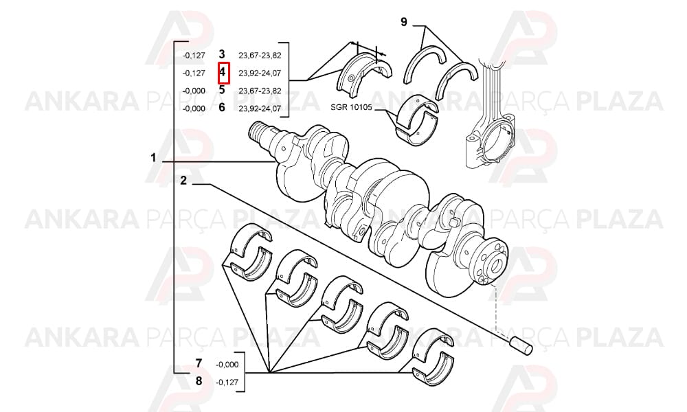 Ay Yatak Doblo Palio Albea Punto Stilo 1.2 8V/1.6V 1.4 8V/16V