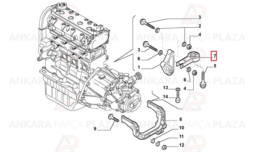 Motor Takozu Arka Fiat Stilo 1.2 16V 1.6 16V 2001 >