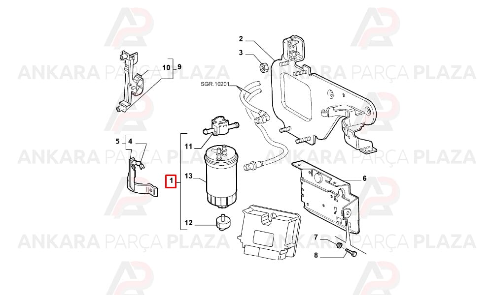 Doblo Palio Siena Punto 1.3Jtd - 1.9D Mazot Filtresi Purflux