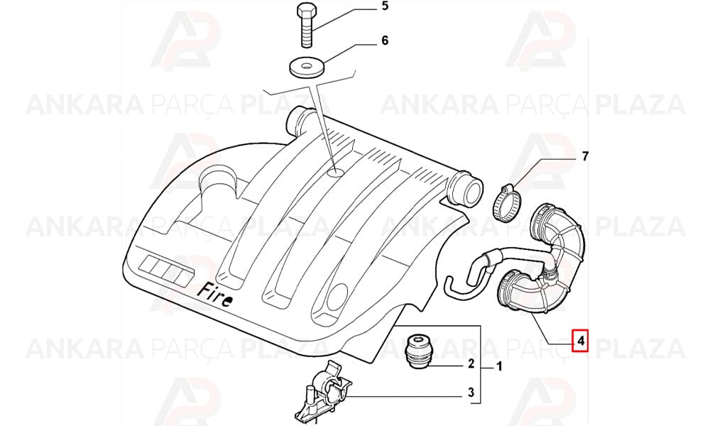 Motor Üst Kapak Hortumu Fiat : Palio, Albea 1.2