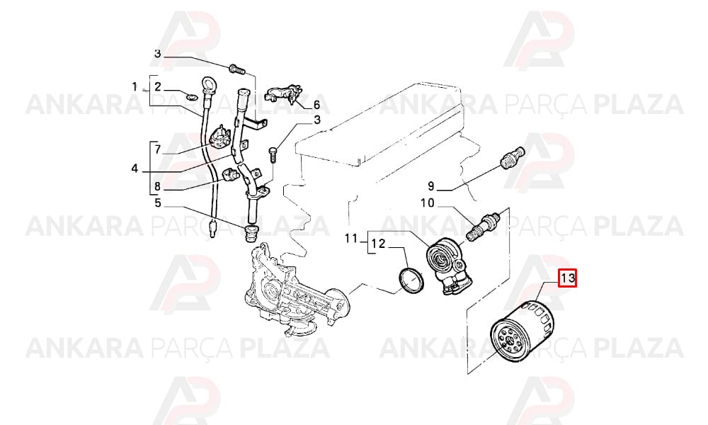 Doblo, Bravo, Marea, Palio, Punto, Alfa 145 - 146 - 156 1.9Jtd Yağ Filtresi Purflux