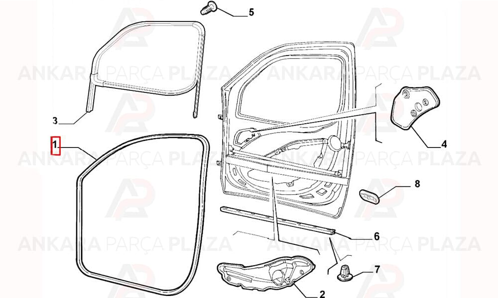 Kapı Fitili Ön Sağ Fiat : Doblo 2001 2010
